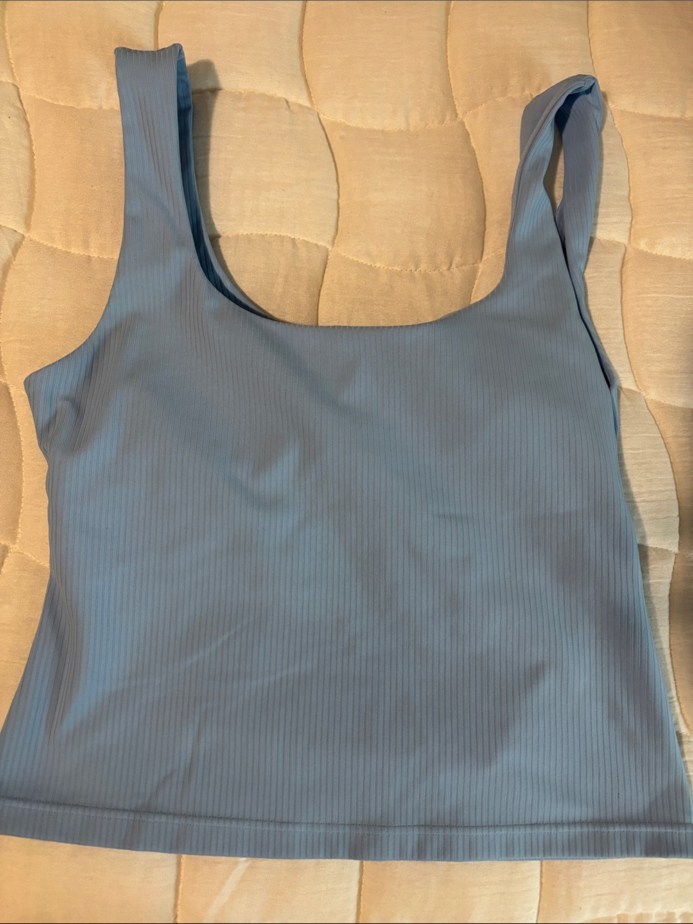 Fabletics Ribbed Light Blue Sports Bra Tank